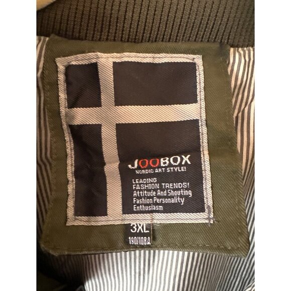 Green JooBox Cotton Jacket With Striped Lining & Snap-Button Details 3XL - Picture 2 of 8